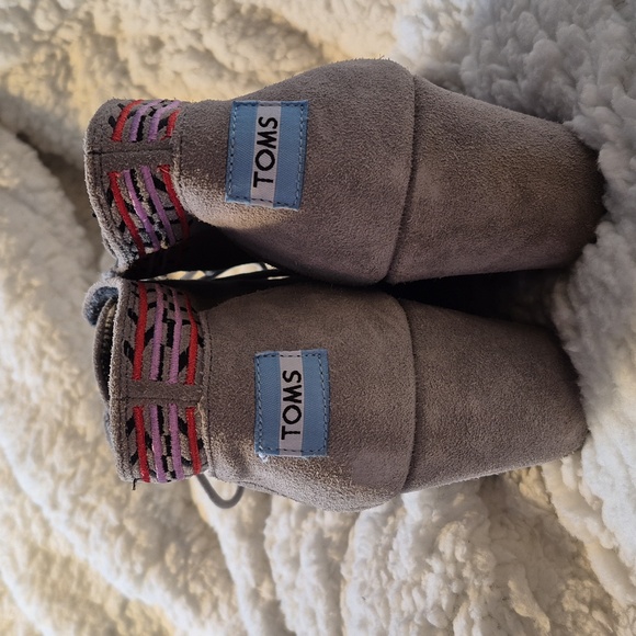 Toms Women's 9 Grey Microfiber Wedge Ankle Boots - Picture 6 of 9